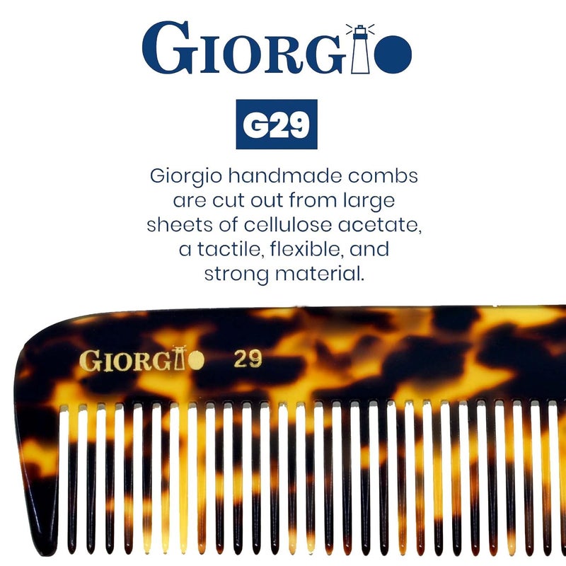 Giorgio G29 Handmade All Fine Tooth Pocket Comb for Men, Hair Comb Straightener for Everyday Grooming Styling Hair, Mustache and Beard for Men Women and Kids, Use Wet or Dry, Saw Cut and Hand Polished - Image 5